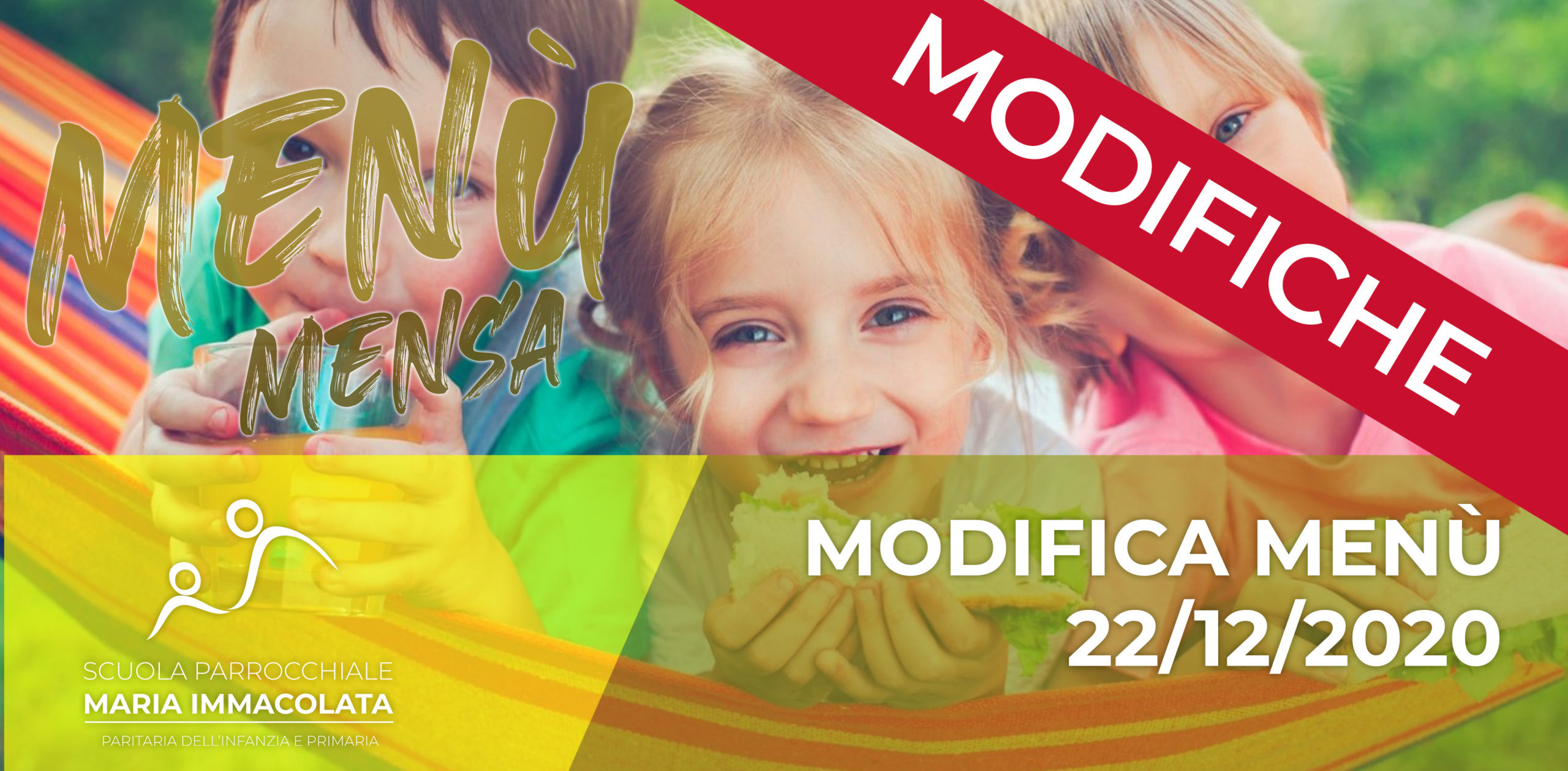 Modifica menù del 22 dicembre 2020