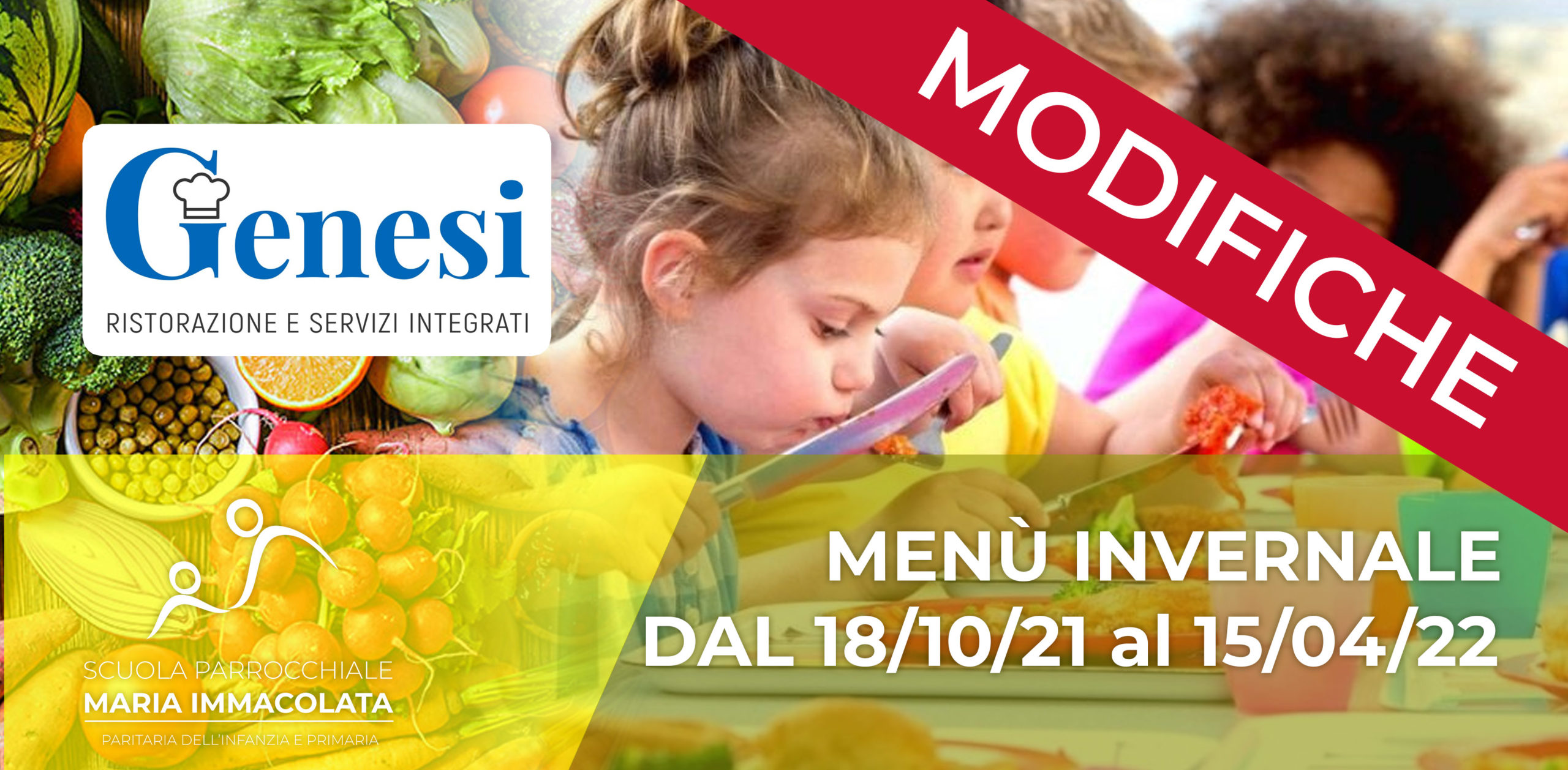 Modifiche al menù del 28, 29 e 31 marzo 2022